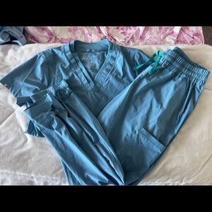 Figs Teal Scrub Set Cool Blue